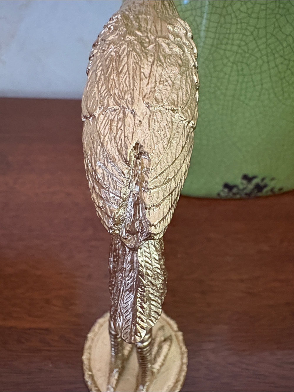 Gold Crane Ibis Egret Bird Figurine Decorative Accent - Picture 7 of 16